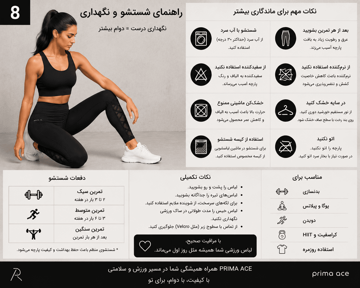 لگ ورزشی مشکی پریما ایس نمای جلو - نمای 10